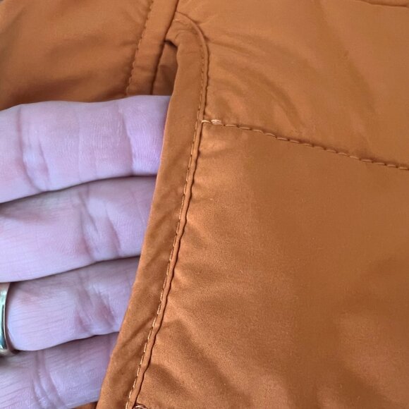 Lafayette 148 New York Burnt Orange Quilted Puffer Vest Pockets Warm Office Hike - Picture 7 of 8